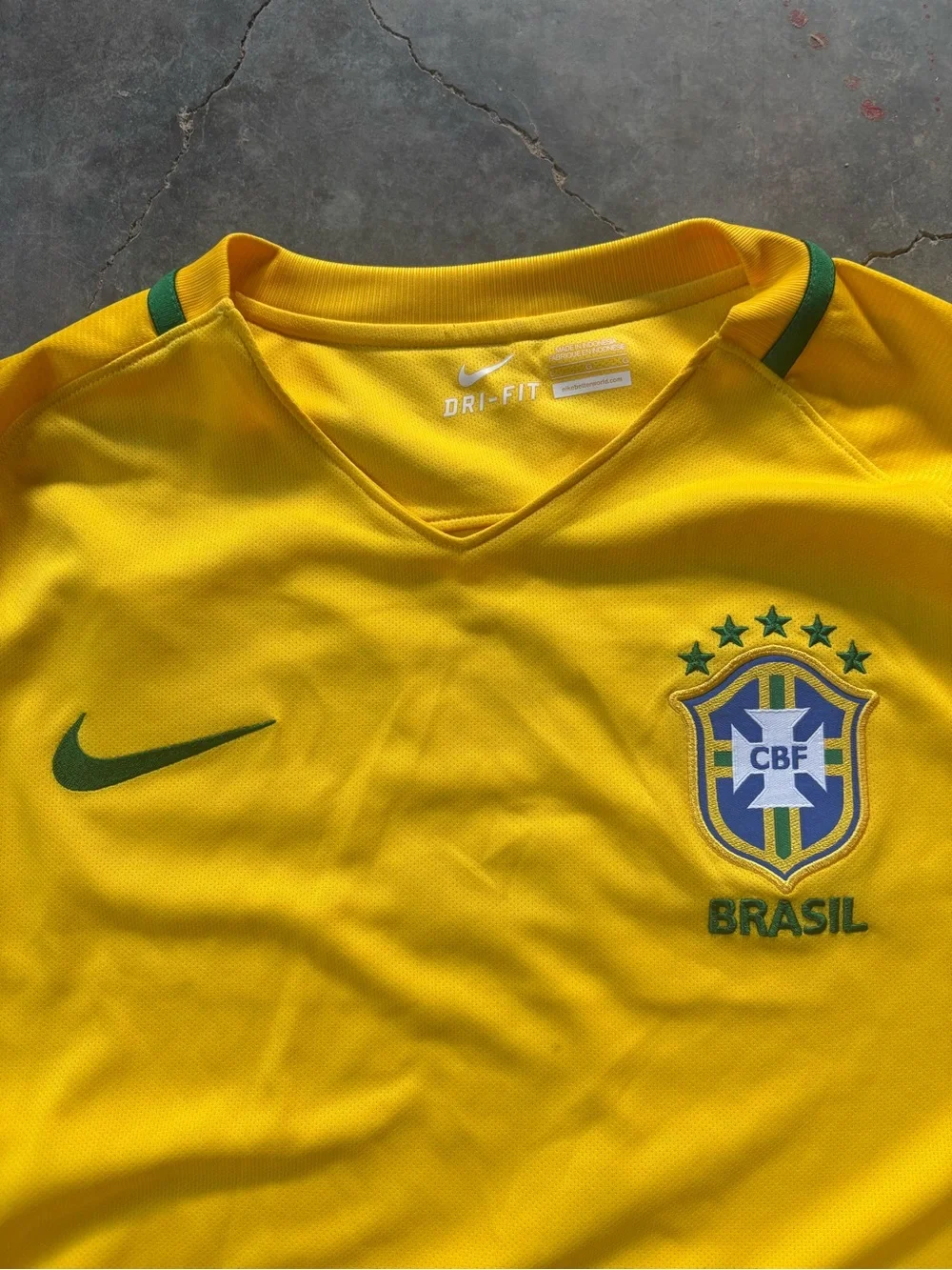 Nike Brasil 2016 Yellow Men's Soccer Jersey NEW